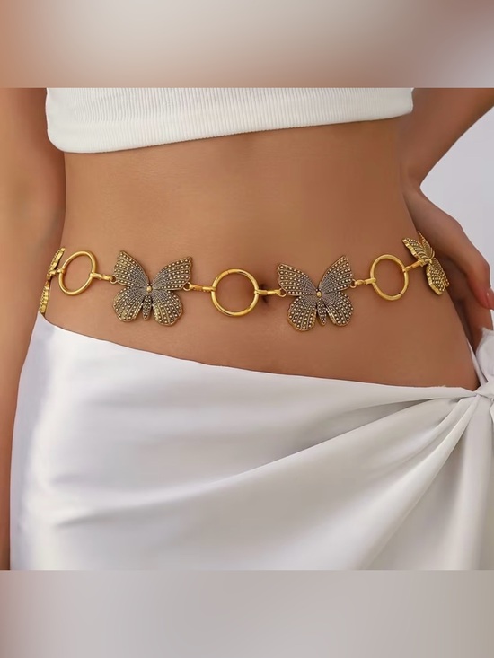 Anthropologie Jewelry - Gold Butterfly Chain Waist Belt
